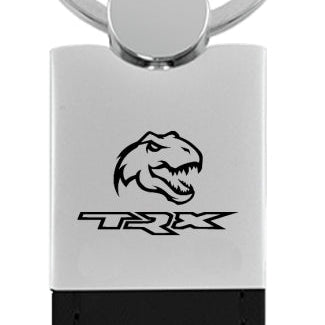 Ram TRX Dino Duo Leather / Chrome Key Fob - Black