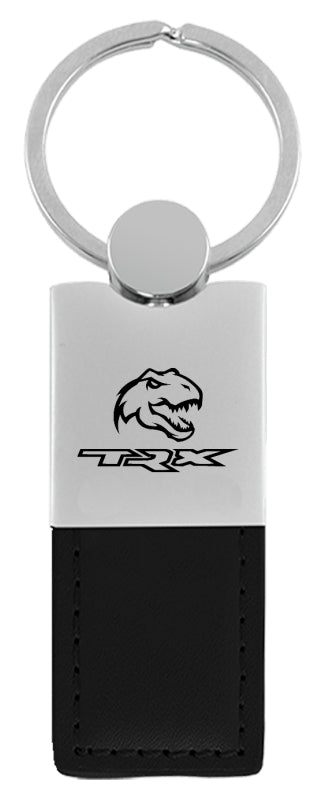 Ram TRX Dino Duo Leather / Chrome Key Fob - Black