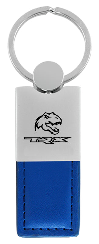 Ram TRX Dino Duo Leather / Chrome Key Fob - Blue