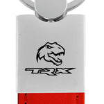 Ram TRX Dino Duo Leather / Chrome Key Fob - Red