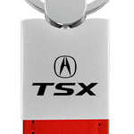 Acura TSX Duo Leather / Chrome Key Fob - Red