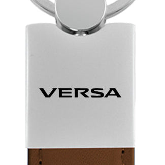 Nissan Versa Duo Leather / Chrome Key Fob - Brown