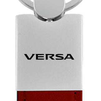 Nissan Versa Duo Leather / Chrome Key Fob - Burgundy