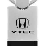 Honda VTEC Duo Leather / Chrome Key Fob - Black