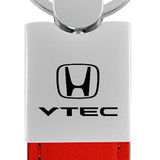 Honda VTEC Duo Leather / Chrome Key Fob - Red