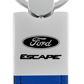 Ford Escape Duo Leather / Chrome Key Fob - Blue