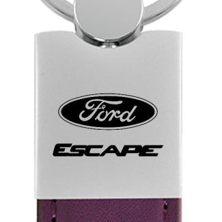 Ford Escape Duo Leather / Chrome Key Fob - Purple