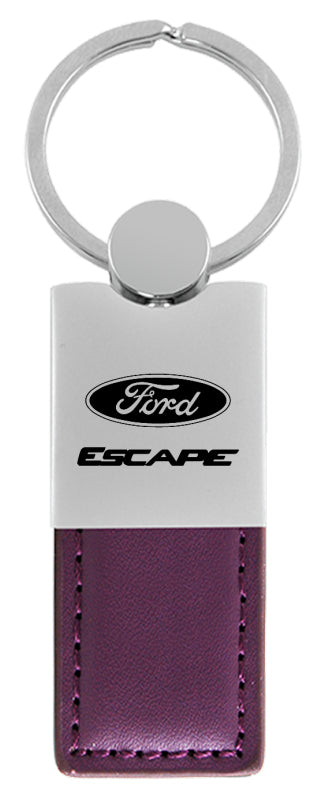 Ford Escape Duo Leather / Chrome Key Fob - Purple