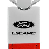 Ford Escape Duo Leather / Chrome Key Fob - Red