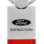 Ford Expedition Duo Leather / Chrome Key Fob - Red