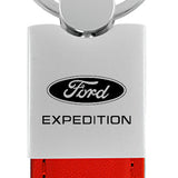 Ford Expedition Duo Leather / Chrome Key Fob - Red