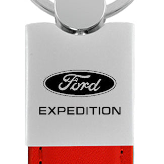 Ford Expedition Duo Leather / Chrome Key Fob - Red