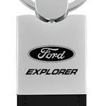 Ford Explorer Duo Leather / Chrome Key Fob - Black