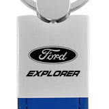 Ford Explorer Duo Leather / Chrome Key Fob - Blue