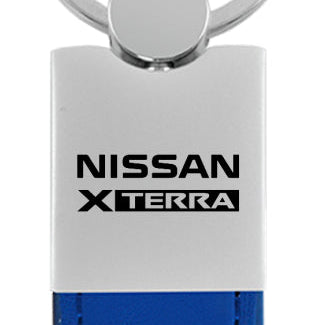 Nissan Xterra Duo Leather / Chrome Key Fob - Blue