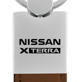 Nissan Xterra Duo Leather / Chrome Key Fob - Brown
