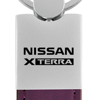 Nissan Xterra Duo Leather / Chrome Key Fob - Purple