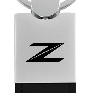 Nissan Z (New) Duo Leather / Chrome Key Fob - Black