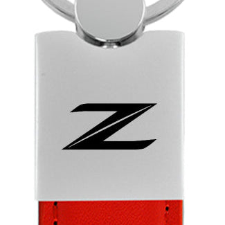 Nissan Z (New) Duo Leather / Chrome Key Fob - Red