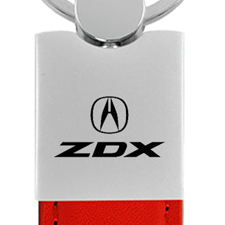 Acura ZDX Duo Leather / Chrome Key Fob - Red