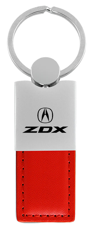 Acura ZDX Duo Leather / Chrome Key Fob - Red