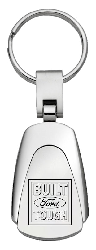 Ford Built Ford Tough Teardrop Key Fob - Silver