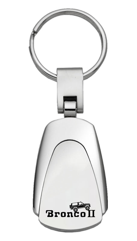 Ford Bronco II Climbing Teardrop Key Fob - Silver