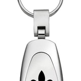 Novelty Fleur-De-Lis Teardrop Key Fob - Silver