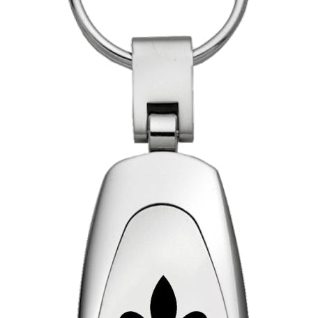 Novelty Fleur-De-Lis Teardrop Key Fob - Silver