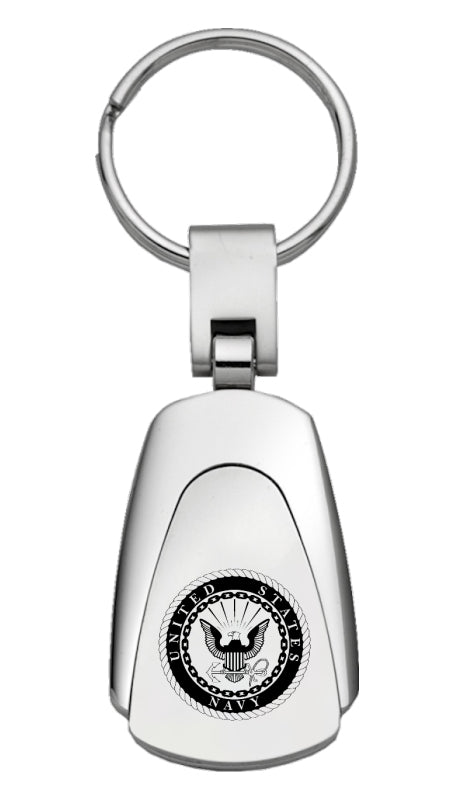 Military U.S. Navy Teardrop Key Fob - Silver