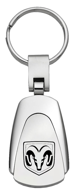 Ram Head Teardrop Key Fob - Silver