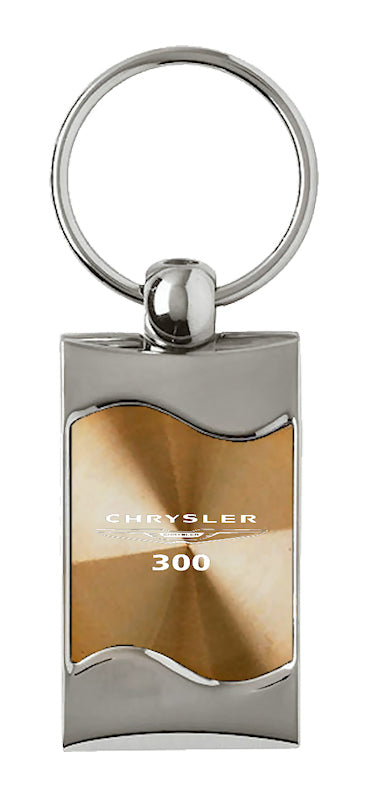 Chrysler 300 Rectangular Wave Key Fob - Gold