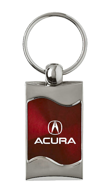 Acura Rectangular Wave Key Fob - Burgundy