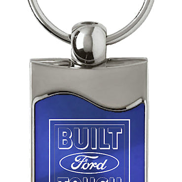 Ford Built Ford Tough Rectangular Wave Key Fob - Blue