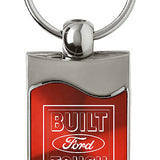 Ford Built Ford Tough Rectangular Wave Key Fob - Red