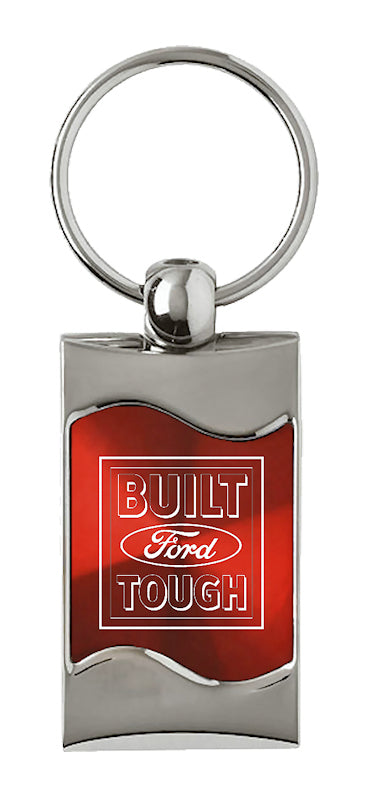 Ford Built Ford Tough Rectangular Wave Key Fob - Red