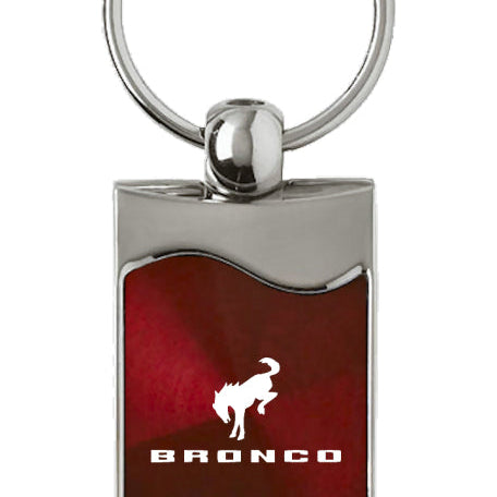 Ford Bronco 2020 Rectangular Wave Key Fob - Burgundy