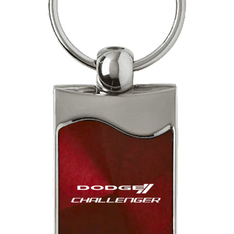 Dodge Challenger Rectangular Wave Key Fob - Burgundy