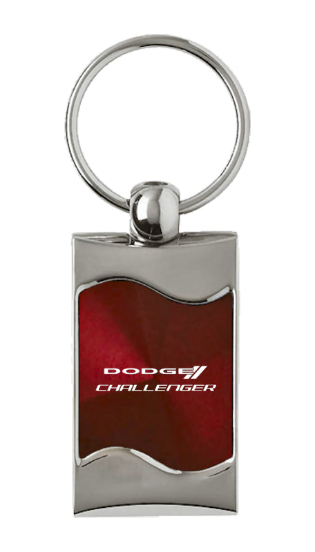 Dodge Challenger Rectangular Wave Key Fob - Burgundy