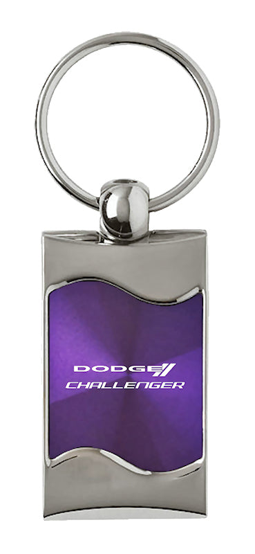 Dodge Challenger Rectangular Wave Key Fob - Purple