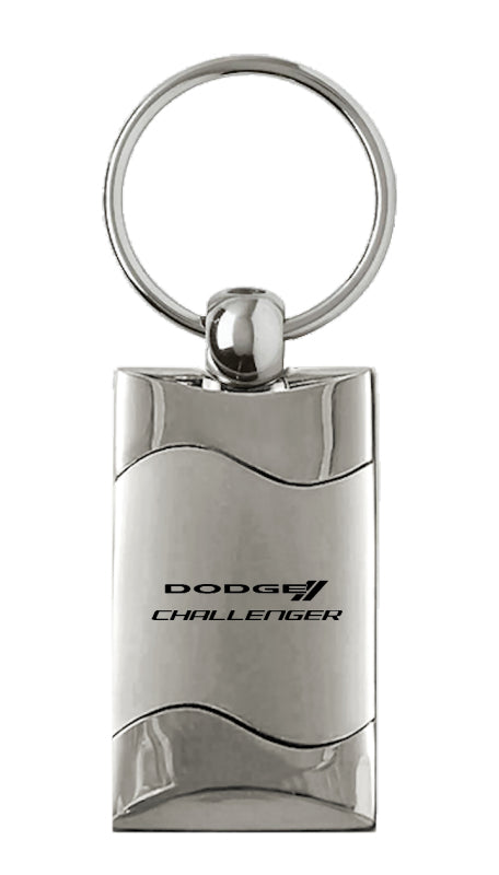 Dodge Challenger Rectangular Wave Key Fob - Silver