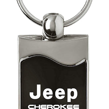 Jeep Cherokee Rectangular Wave Key Fob - Black