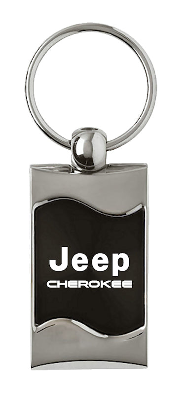 Jeep Cherokee Rectangular Wave Key Fob - Black