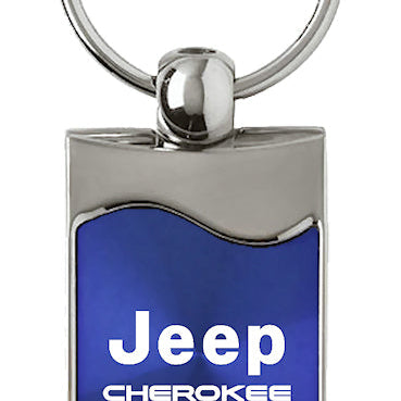 Jeep Cherokee Rectangular Wave Key Fob - Blue