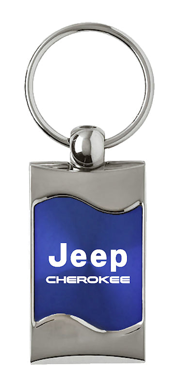 Jeep Cherokee Rectangular Wave Key Fob - Blue