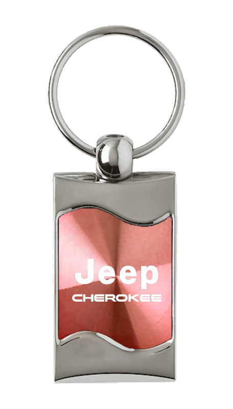 Jeep Cherokee Rectangular Wave Key Fob - Pink