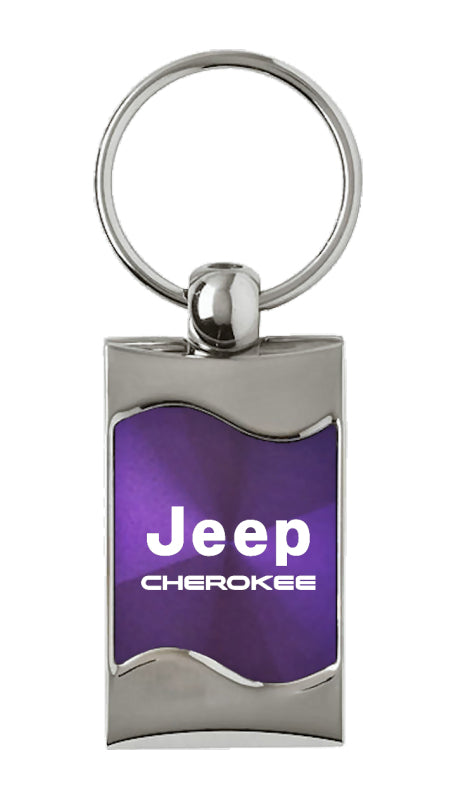 Jeep Cherokee Rectangular Wave Key Fob - Purple