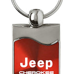 Jeep Cherokee Rectangular Wave Key Fob - Red