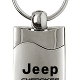 Jeep Cherokee Rectangular Wave Key Fob - Silver