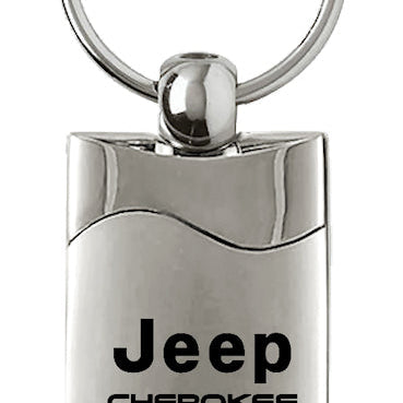 Jeep Cherokee Rectangular Wave Key Fob - Silver